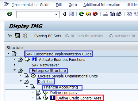 Define Credit Control Area for Customer in SAP