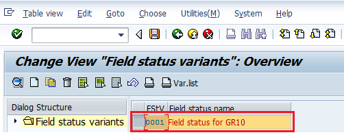 Define Field Status Variant in SAP