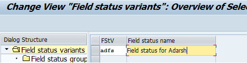 Define Field Status Variant in SAP