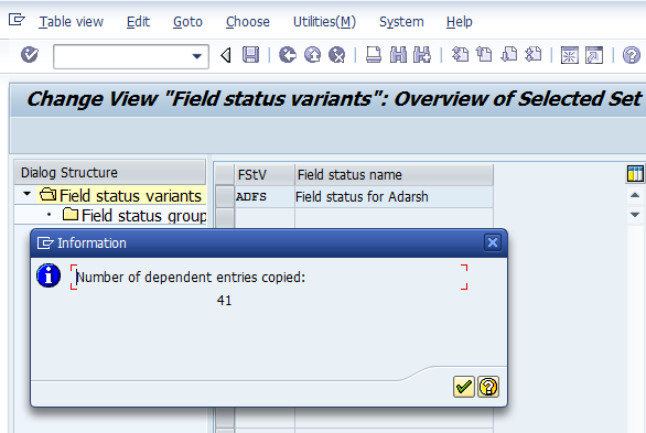 Define Field Status Variant in SAP