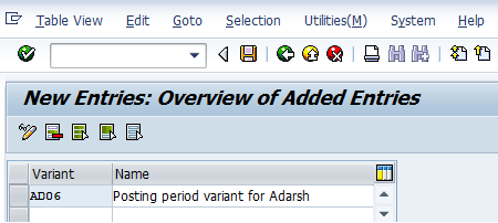 How to Create Posting Period Variants