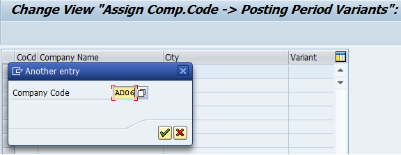 Assign Posting Period Variant to Company Code
