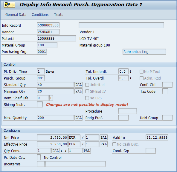 How to Change a Purchase Info Record