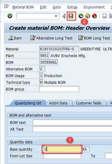 Bill of Material (BOM) in SAP PP