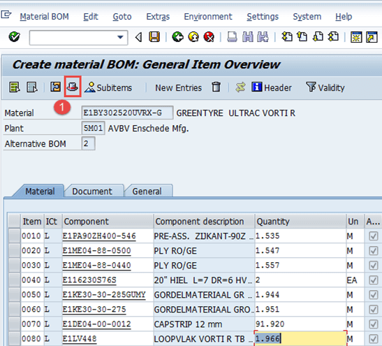 Bill of Material (BOM) in SAP PP