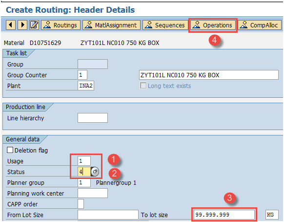 How to Create/Change/Display Routing in SAP PP