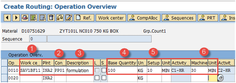 How to Create/Change/Display Routing in SAP PP