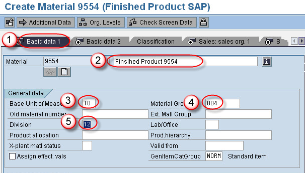 Create Material Master for Sales View