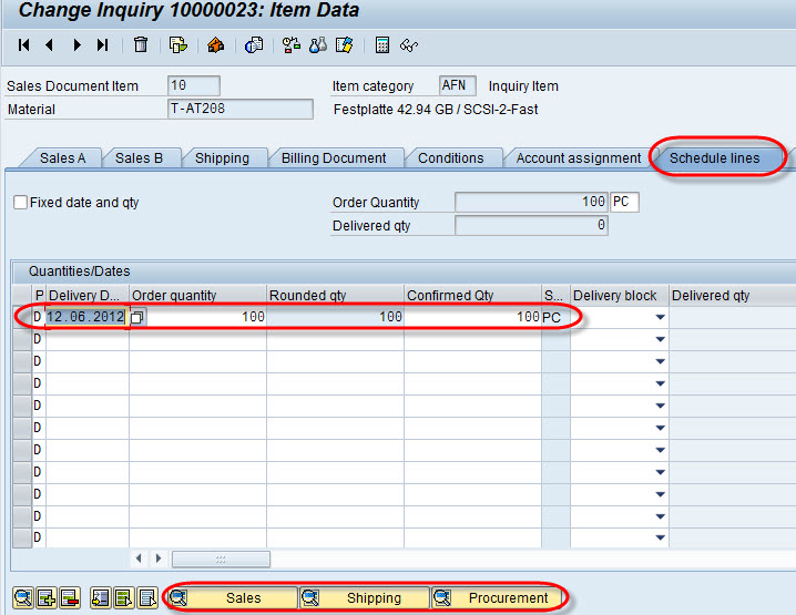 All about Sales Document (header / item / schedule )