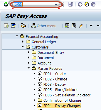 How to Display Changes in Customer Master