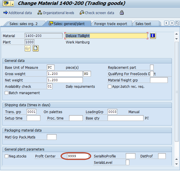 How to assign materials to profit center in SAP