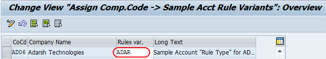 Assign company code to Rule type