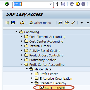 Creation Of Profit Center using Standard Hierarchy