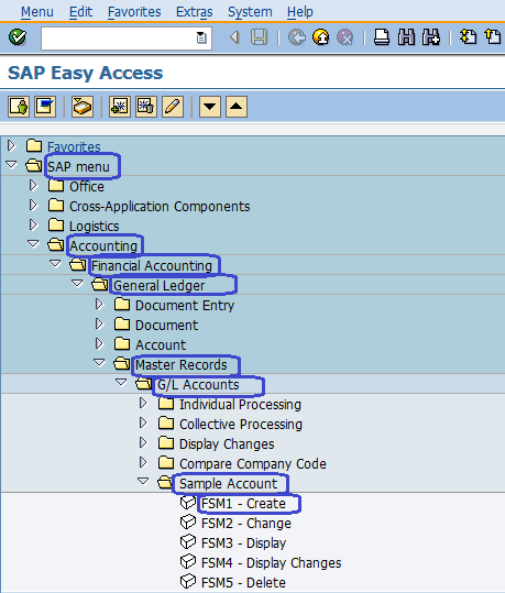 How to Create sample Account in SAP