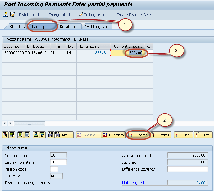 How to Post Incoming Partial Payments By Partial Payment Method