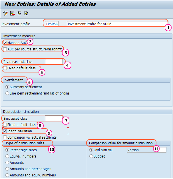 Define Investment Profiles in SAP