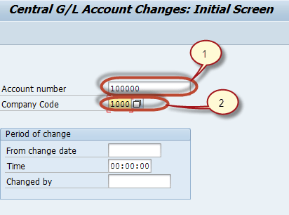 How to Display Changes in G/L Account Master