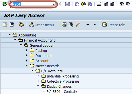 How to Display Changes in G/L Account Master