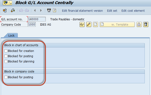 How to Block or Delete a G/L Account