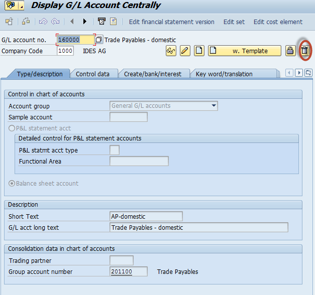 How to Block or Delete a G/L Account
