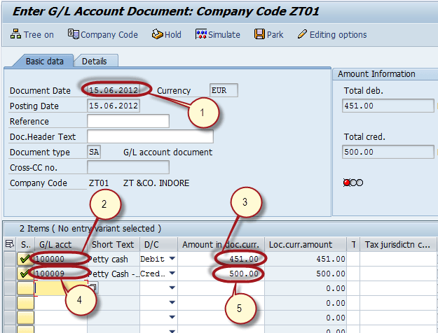How to Hold a G/L Document Posting