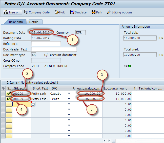 How to Park a G/L Document Posting