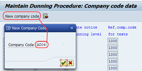 Step 2: Click on “New procedure” to define new dunning procedure
