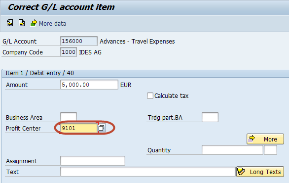 How to do Posting to Profit center in SAP