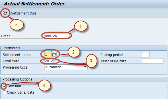 Settlement Of Internal Orders To Cost Centers
