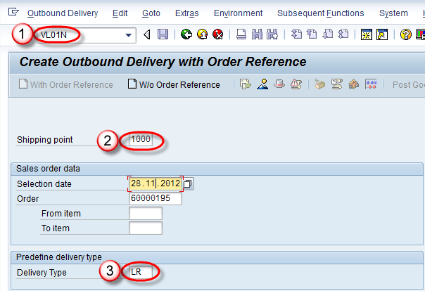 How to create returns,free of charge delivery and sub sequent delivery