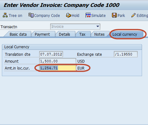 How to post Foreign Currency Vendor Invoice