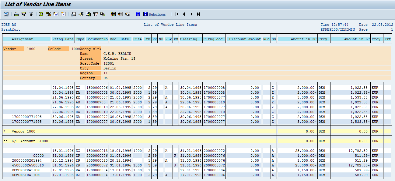 Important Reports in SAP FI