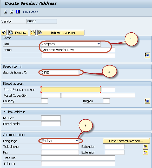 How to Create One Time Vendor Master Data