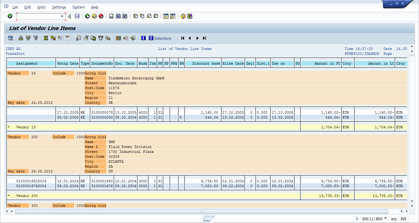 Important Reports in SAP FI