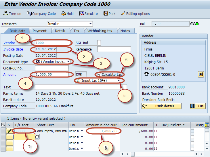 How to Post With holding Tax during Vendor Invoice Posting