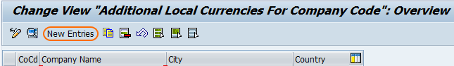 Define Additional Local Currencies for Company code