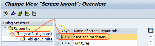Define Screen Layout for Asset Master Data SAP