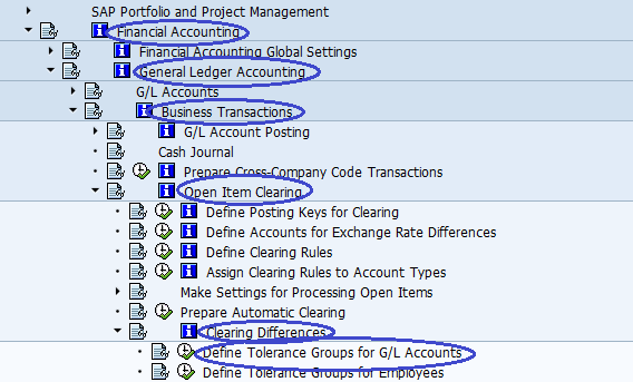 Define Tolerance Groups for G/L Accounts