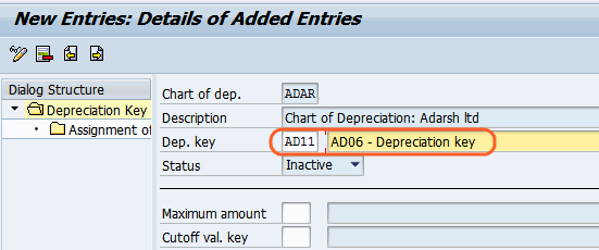 Maintain Depreciation Key in SAP