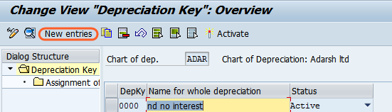 Maintain Depreciation Key in SAP
