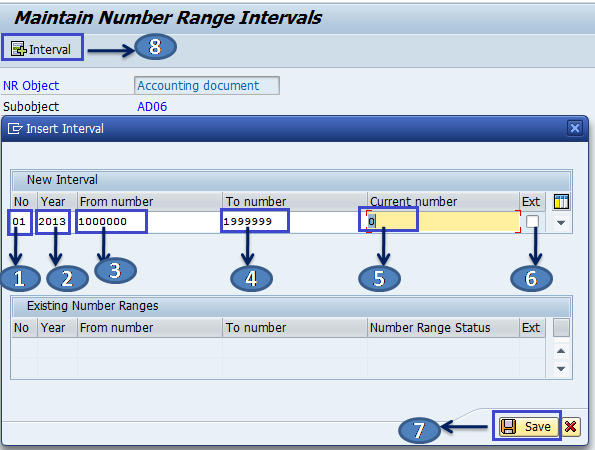 Define Document Number Ranges in SAP