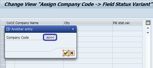 Assign company code to field status variants