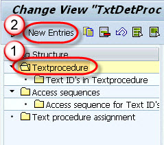 Text determination for sales document header / item