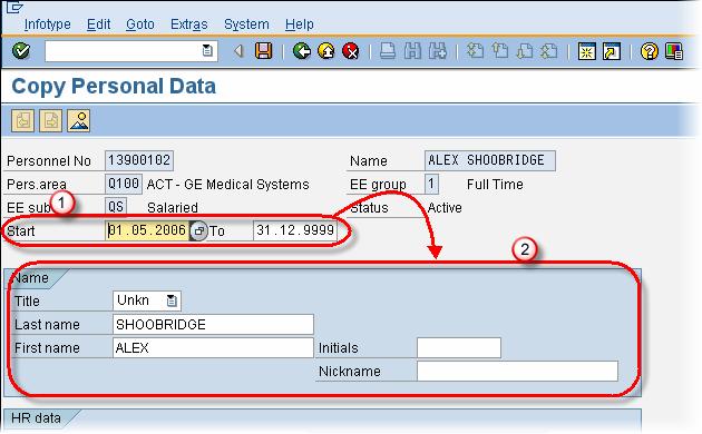 How to Copy an Infotype