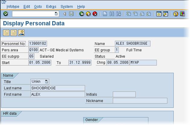How to Display an Infotype