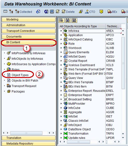 Installing BW Standard Content