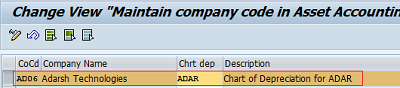 Assign Chart of Depreciation to Company code in SAP