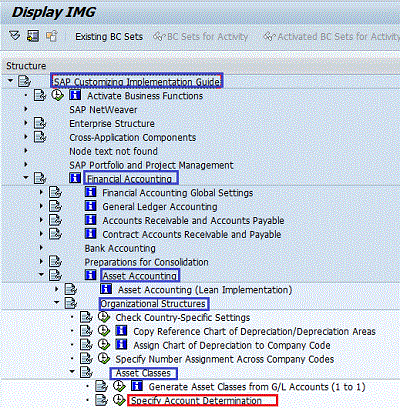 Specify Account Determination