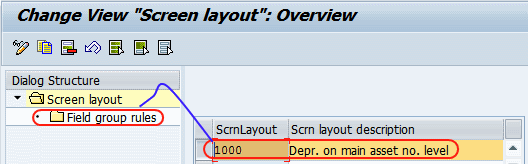 Define Screen Layout for Asset Depreciation Areas