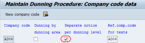 Step 2: Click on “New procedure” to define new dunning procedure